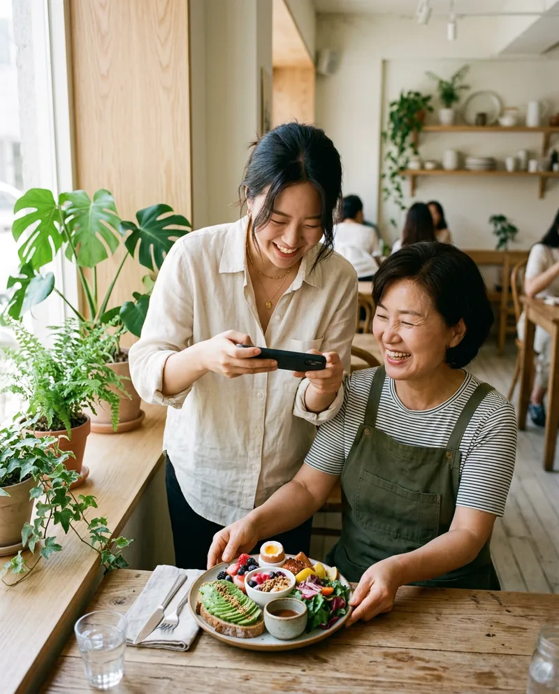 인스타 운영 대행 견본 장면 (AI 연출)